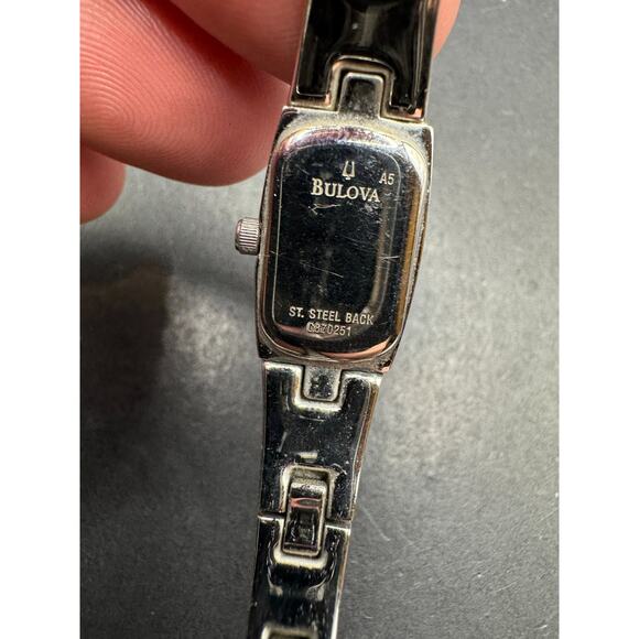 Bulova Quartz 96L98 Movement Ice Blue Dial Ladies Watch Silver Tone 13.2mm 6.5" - Picture 7 of 11